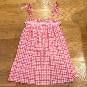 Kate Spade Pink Gingham Tie Strap Dress
